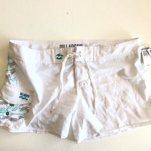 BILLABONG Board Shorts Short White Girls 7 NEW